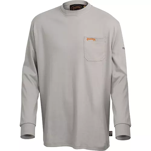 FR/Arc-Rated Long-Sleeved Shirt – 100% Cotton – Light Grey – M