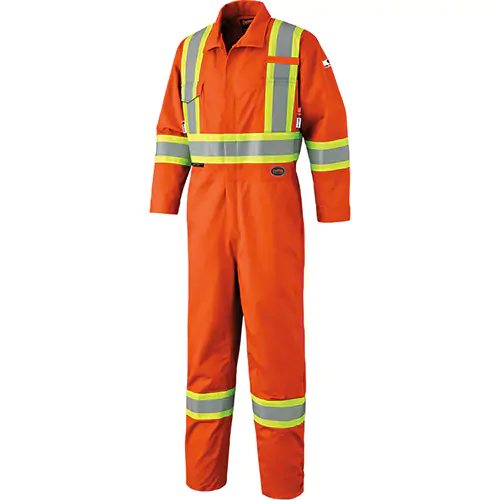 FR-Tech® Hi-Vis 88/12 7 oz FR/ARC-Rated Coveralls – Leg Zippers – Hi-Vis Orange – 36