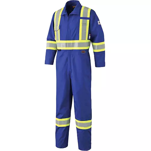 FR-Tech® Hi-Vis 88/12 7 oz FR/ARC-Rated Coveralls – Leg Zippers – Royal Blue – 36