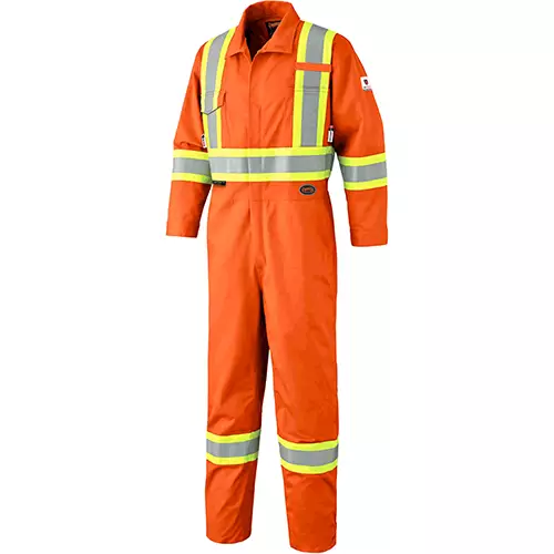 FR-Tech® Hi-Vis 88/12 7 oz FR/ARC-Rated Coveralls – Leg Zippers – Hi-Vis Orange – 40 – Tall
