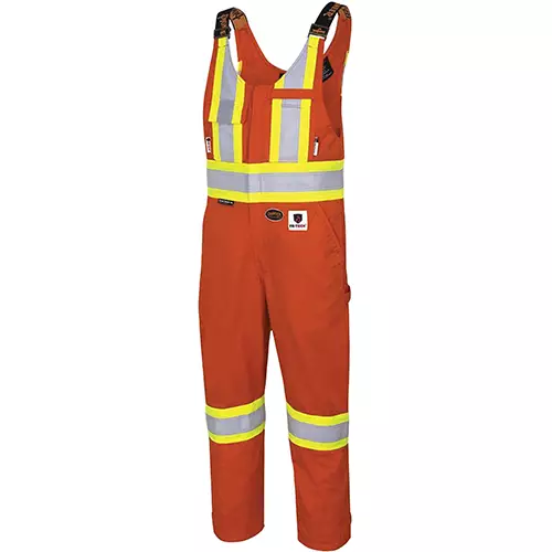 FR-Tech® Hi-Vis 88/12 7 oz FR/ARC-Rated Safety Overalls – Zipper Closure – Hi-Vis Orange – S