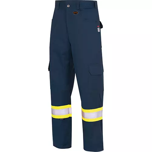 FR-Tech® Hi-Vis 88/12 7 oz FR/Arc-Rated Safety Cargo Pants – Navy – 30x32