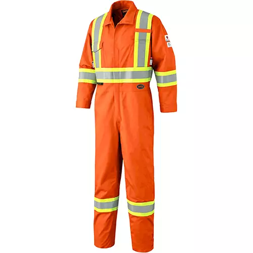 FR-Tech® Hi-Vis 88/12 7 oz FR/ARC-Rated Safety Coveralls – Zipper Closure – Hi-Vis Orange – 40 – Tall