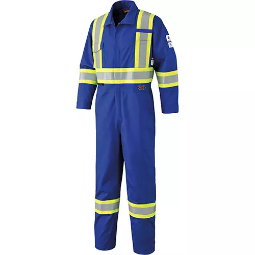 FR-Tech® Hi-Vis 88/12 7 oz FR/ARC-Rated Safety Coveralls – Zipper Closure – Royal Blue – 40 – Tall