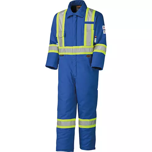 FR-Tech® Hi-Vis FR/Arc-Rated Quilted Safety Coveralls – Zipper Closure – Royal Blue – 2XL