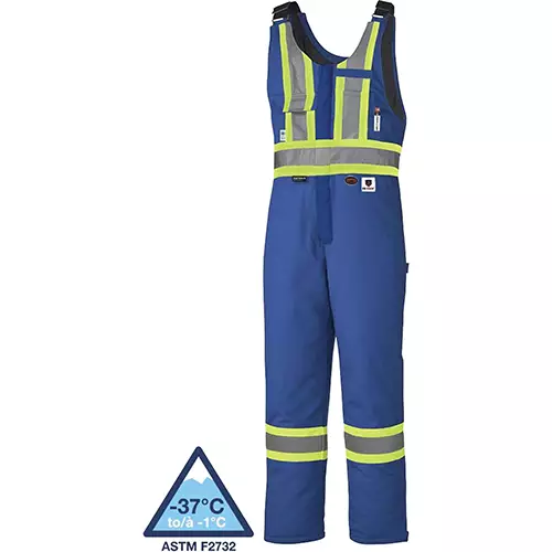 FR-Tech® Hi-Vis FR/Arc-Rated Quilted Safety Overalls – Zipper Closure – Royal Blue – 2XL
