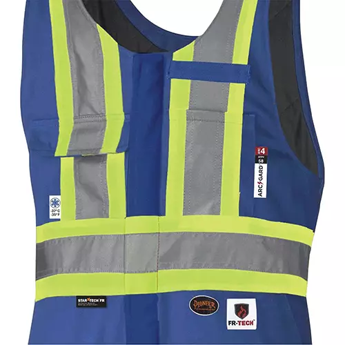 FR-Tech® Hi-Vis FR/Arc-Rated Quilted Safety Overalls – Zipper Closure – Royal Blue – S