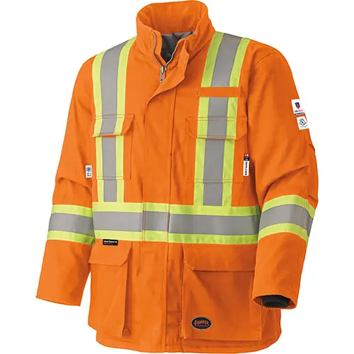 FR-Tech® Hi-Vis FR/Arc-Rated Quilted Safety Parka – Hi-Vis Orange – S