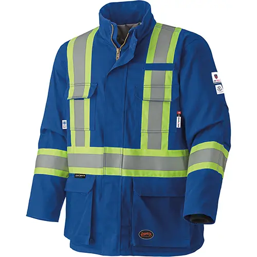 FR-Tech® Hi-Vis FR/Arc-Rated Quilted Safety Parka – Royal Blue- S