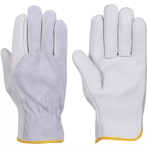 Beige Goatskin Driver Gloves – S