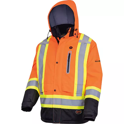 Hi-Vis Heated Insulated Safety Jacket – Waterproof – Hi-Vis Orange – S