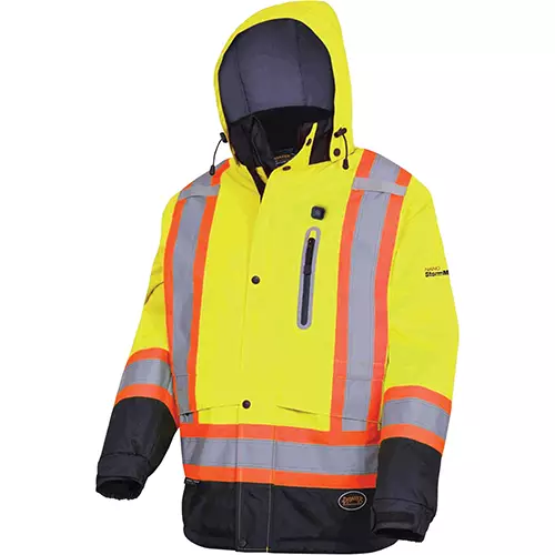 Hi-Vis Heated Insulated Safety Jacket – Waterproof – Hi-Vis Yellow – S