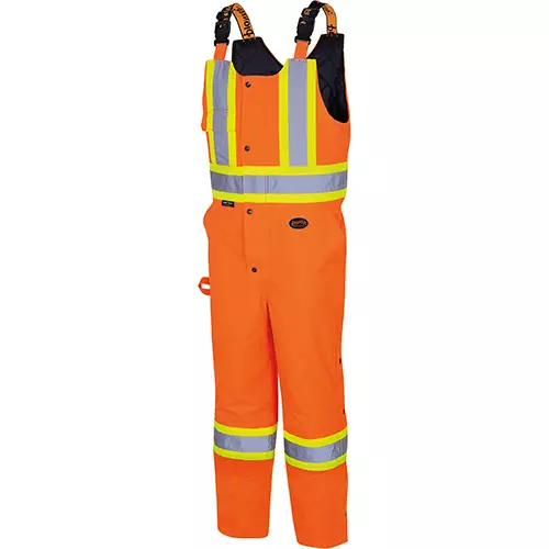 Hi-Vis Quilted Safety Overalls – 100% Waterproof – Hi-Vis Orange – S