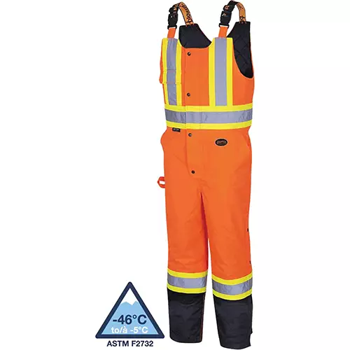 Hi-Vis Quilted Safety Overalls – 100% Waterproof – Hi-Vis Orange – XS
