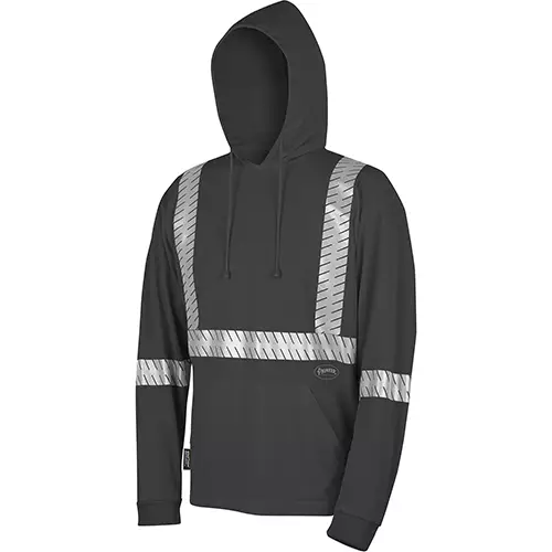 Hi-Vis Bird's-Eye Safety Hoodie Shirt – Black – S