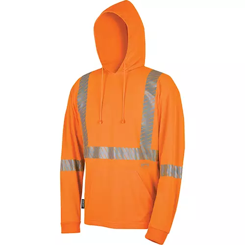 Hi-Vis Bird's-Eye Safety Hoodie Shirt – Hi-Vis Orange – S