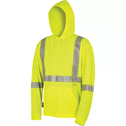 Hi-Vis Bird's-Eye Safety Hoodie Shirt – Hi-Vis Yellow – S