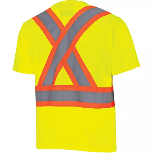 Hi-Vis Bird's-Eye Safety T-Shirt – Hi-Vis Yellow/Green – XS