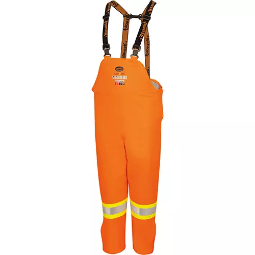 Flash-Gard® FR/ARC-Rated PU Bib Pants – Waterproof – Hi-Vis Orange – S