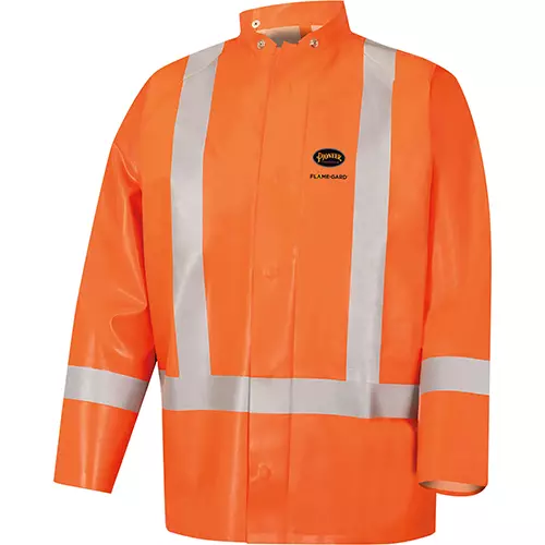 Hi-Vis FR/ARC Super-HD Safety Rain Jacket – Neoprene – Hi-Vis Orange – S