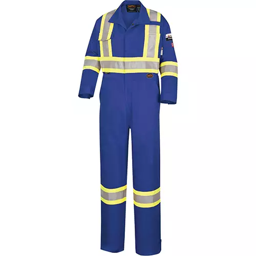 Hi-Vis FR/ARC-Rated 100% Cotton Safety Coveralls – Zipper Closure – Royal Blue – 36