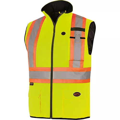Hi-Vis Heated Insulated Safety Vest – 100% Waterproof – Hi-Vis Yellow – S