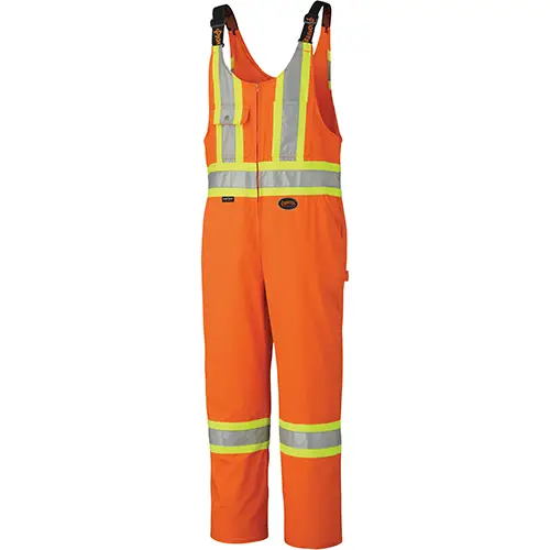 Hi-Vis Poly/Cotton Safety Overalls – Leg Zippers – Hi-Vis Orange – 36