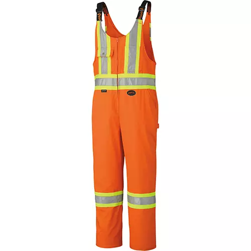 Hi-Vis Poly/Cotton Safety Overalls – Leg Zippers – Hi-Vis Orange – 40 – Tall