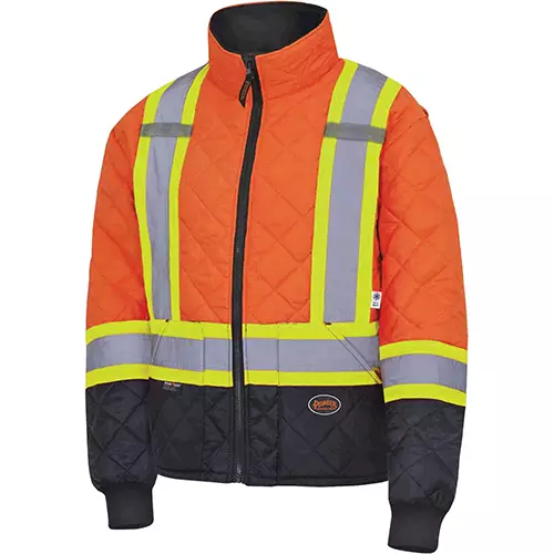 Hi-Vis Quilted Freezer Jacket – Hi-Vis Orange – XS