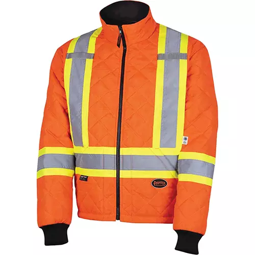 Hi-Vis Quilted Freezer Jacket – Hi-Vis Orange – XS