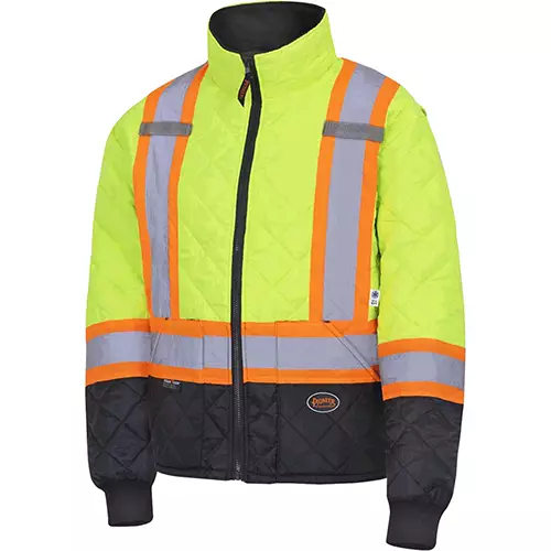 Hi-Vis Quilted Freezer Jacket – Hi-Vis Yellow/Green – XS