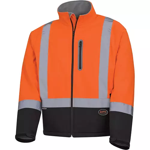 Hi-Vis Softshell Mechanical Strength Safety Jacket – Hi-Vis Orange – S