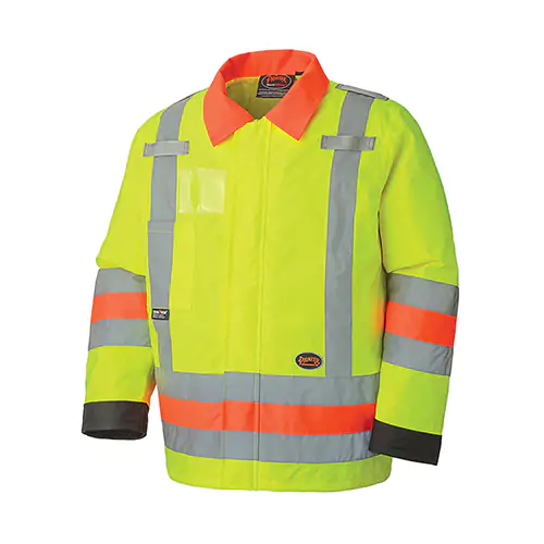 Hi-Vis Traffic Control Safety Jacket – 100% Waterproof – Hi-Vis Yellow/Green – XS