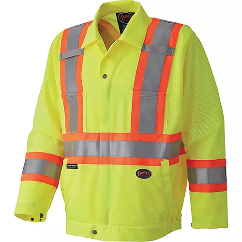 Hi-Vis Traffic Safety Jacket – Hi-Vis Yellow/Green – XS