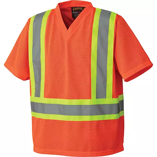 Hi-Vis Poly Mesh Safety T-Shirt – Hi-Vis Orange – S