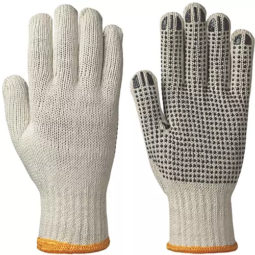 Knitted Cotton/Polyester Glove, Dots on Palm – S