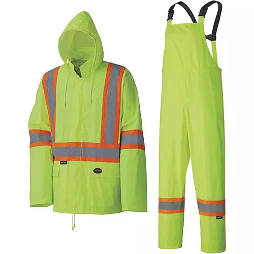 Waterproof Lightweight Safety Rain Suit – Yellow/Green – XS
