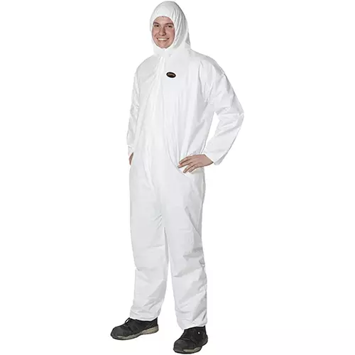 Microporous Disposable Coveralls – Zipper Closure – 50/CS – White – S