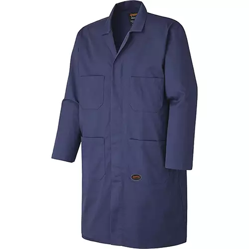 Poly/Cotton Shop Coat – Snap Double Placket Closure – Navy – S