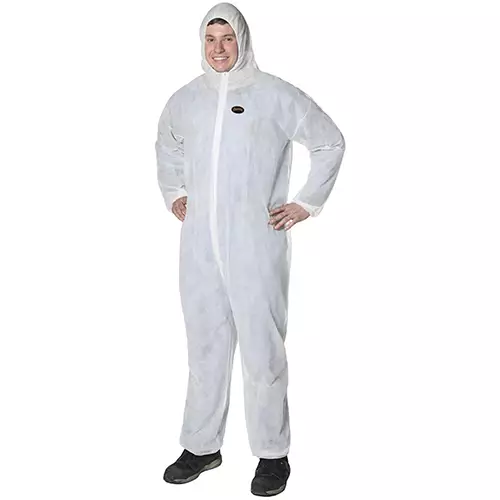 Polypropylene Disposable Coveralls – Zipper Closure – 50/CS – White – S