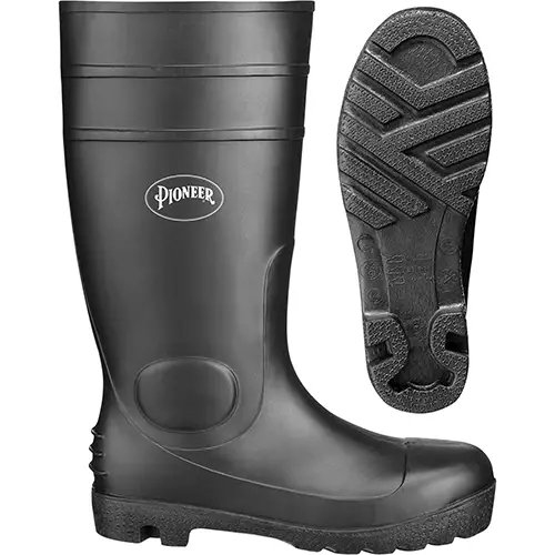 Plain Toe PVC Boot – Black – 10