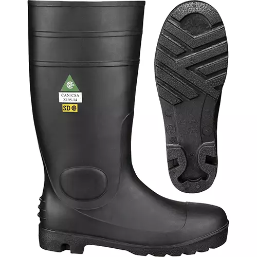Steel Toe/Plate PVC Boot – Black – 10