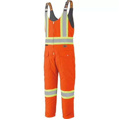 Hi-Vis Quilted Cotton Duck Safety Overalls – Hi-Vis Orange – XL