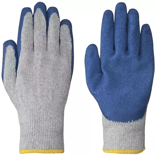 Seamless Knit Acrylic/Latex Glove – Grey/Blue – S
