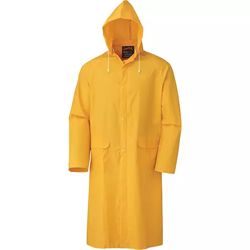 Storm Master® PVC Hooded Long Coat – 48" – 100% Waterproof – Yellow – S