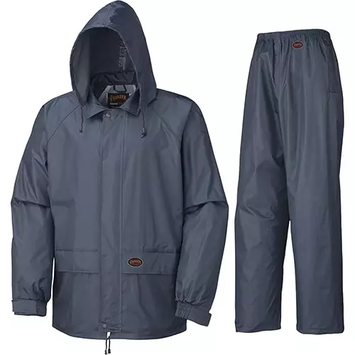 Waterproof Polyester/PVC 2-Piece Rainsuit – Navy – S