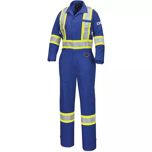 Women's FR-Tech® Hi-Vis 88/12 7 oz FR/ARC-Rated Coveralls – Zipper Closure – Royal Blue – XS
