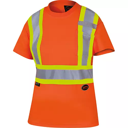 Women's Hi-Vis Bird's-Eye Safety T-Shirt – Hi-Vis Orange – XS