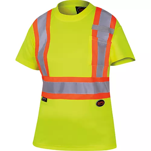 Women's Hi-Vis Bird's-Eye Safety T-Shirt – Hi-Vis Yellow – XS