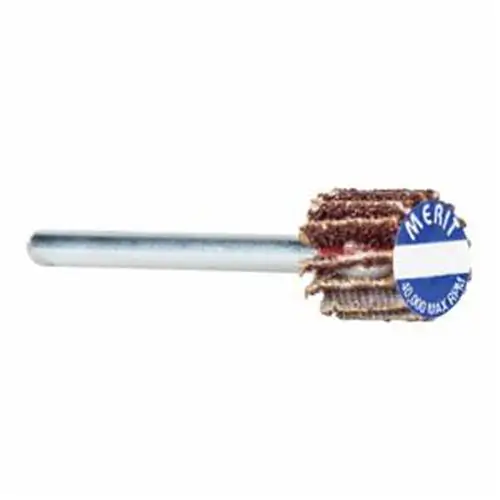 3/4 x 3/16 x 1/8 In. Merit Steel Shank Micro-Mini Flap Wheel 180 Grit AO